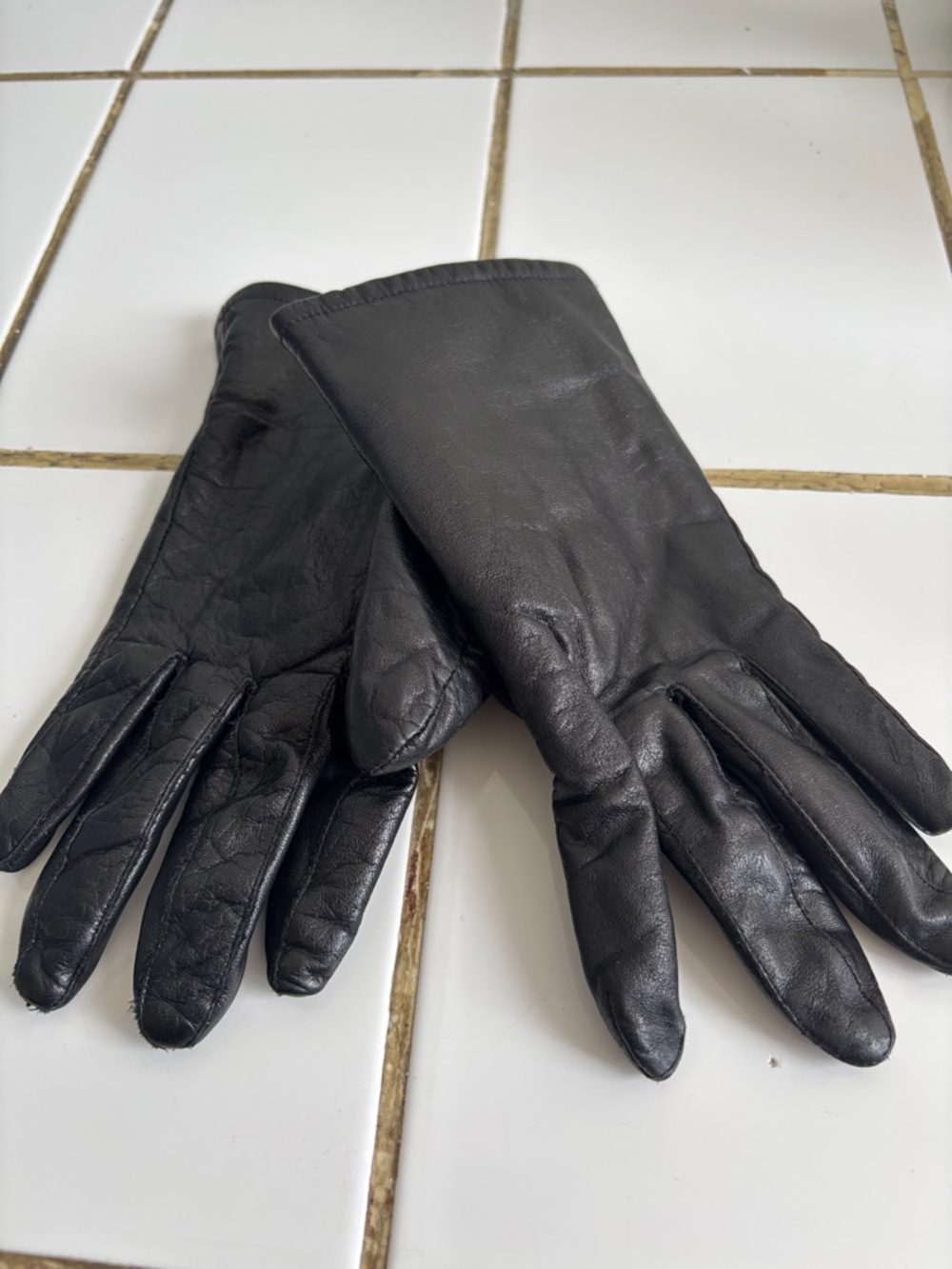 Black Leather Gloves
